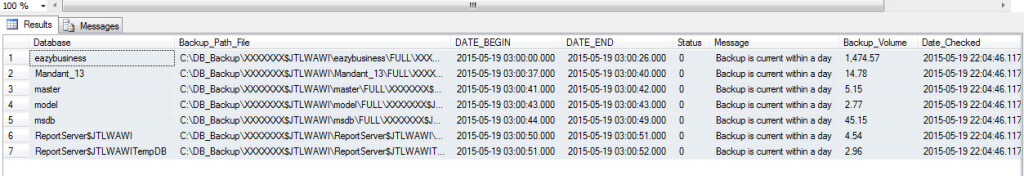 Backup History Monitoring