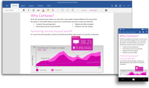 New Office apps on Windows 10 deliver universal touch and mobile-first experience across devices