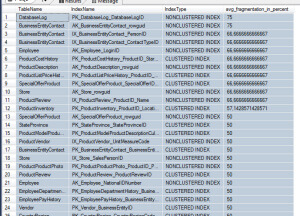Resultset Index Fragementation