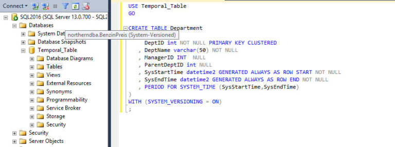 Temporal Tables mit SQL Server 2016 CTP 3.1