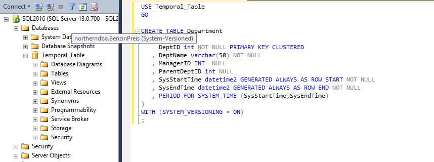 Temporal Tables – SQL Server 2016 CTP 3.1