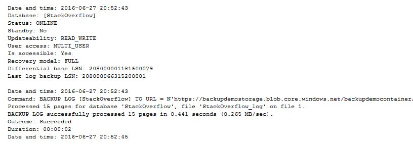 Backup to URL Ola Hallengren