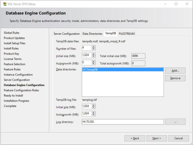 SQLServer2016 Config TempDB