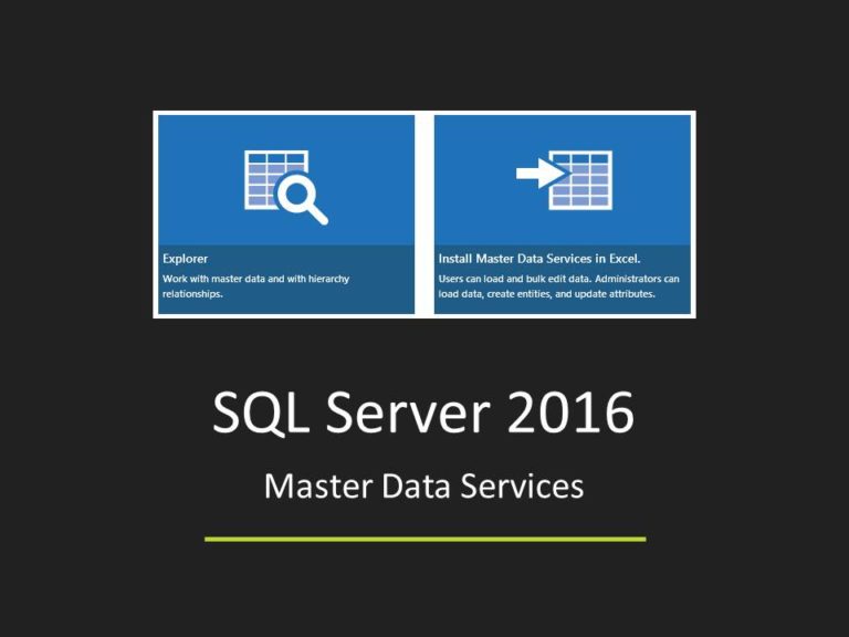 SQL Server 2016 Master Data Services