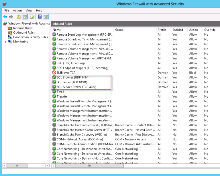 Windows Firewall Ports öffnen für den SQL Server
