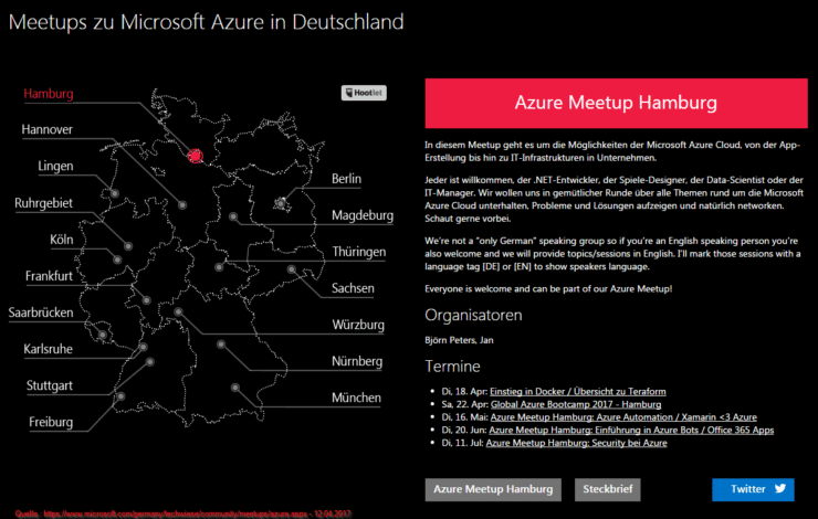 Meetups zu Microsoft Azure in Deutschland