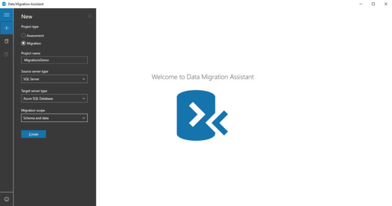 Azure SQL Database Migration via Data Migration Assistant - Schritt 1 - New Connection