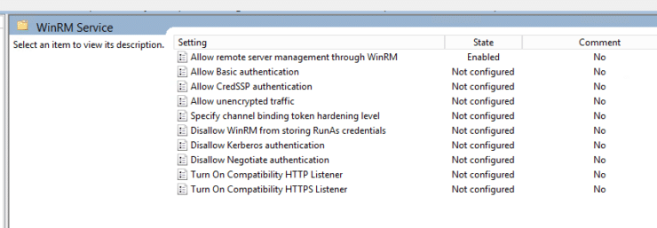 DSC - GPO - gpedit - WinRM Service