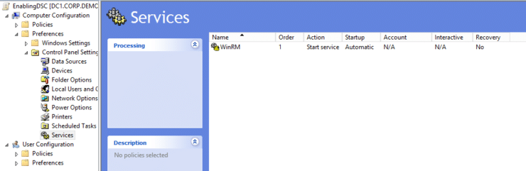 DSC - GPO - gpedit - WinRM Service